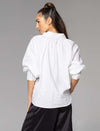 Higher Ground Blouson Sleeve Top - White