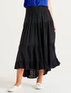 Ibiza Tiered Skirt - Black