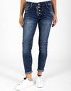 Button Jean 7019 - Dark Wash with Zip Pocket