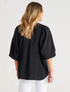JuliaBillow Sleeve Blouse - Black