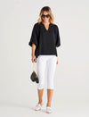 JuliaBillow Sleeve Blouse - Black