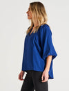 Julia Billow Sleeve Blouse - Blue