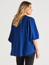 Julia Billow Sleeve Blouse - Blue