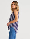 Keira Tank - Dark Blue Stripe