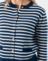 Navy Cardigan - Navy/White Stripe
