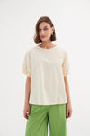 Ruffle Sleeve Detail Top - Cream