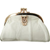 Leather Purse- Owl Cream