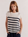 Sundown Stripe Knit - Cream/Navy