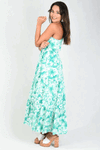 Hills in Hollywood - One Shoulder Dress - Santa Monica Print in Jade