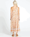 Poppy One Shoulder Maxi Dress - Peach Floral