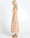 Poppy One Shoulder Maxi Dress - Peach Floral