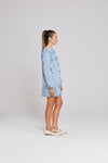 Bowtique stone wash denim Shacket