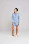 Bowtique stone wash denim Shacket