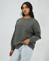Vital Washed Oversized Crew - Charcoal