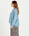 Kirsha Oversized Round Neck Jumper - Blue