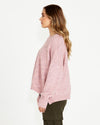 Kirsha Oversized Round Neck Jumper - Blush Pink