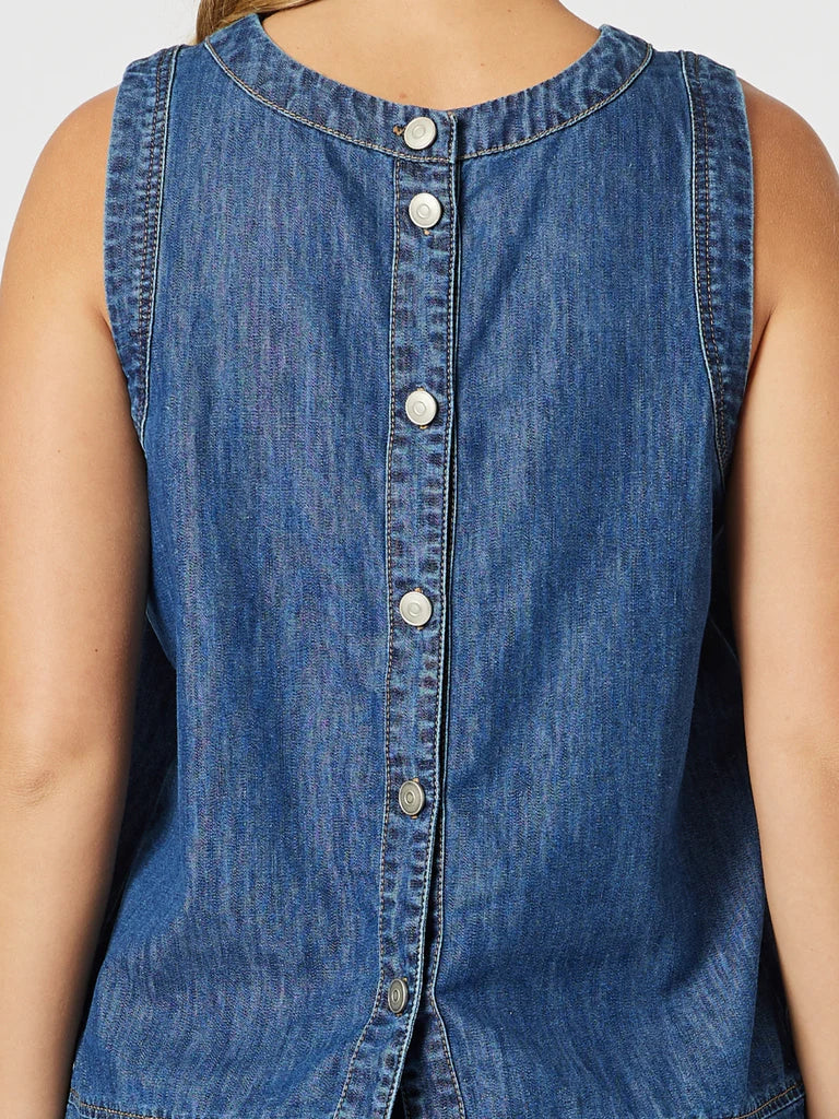 Charli Reversible Button Up Denim Vest - Denim– Oh So Pretty NZ